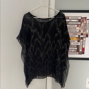 Vintage, black cape style blouse